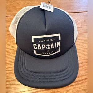 Captain Fin Co Trucker Hat Blue White Snapback Mesh Cap Surf Skate NWT